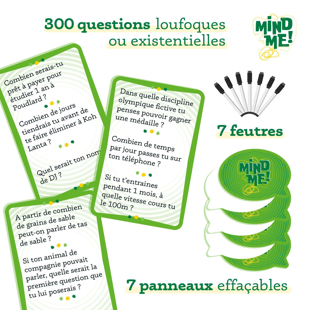 Contenu de la boite du jeu d'ambiance Mind Me